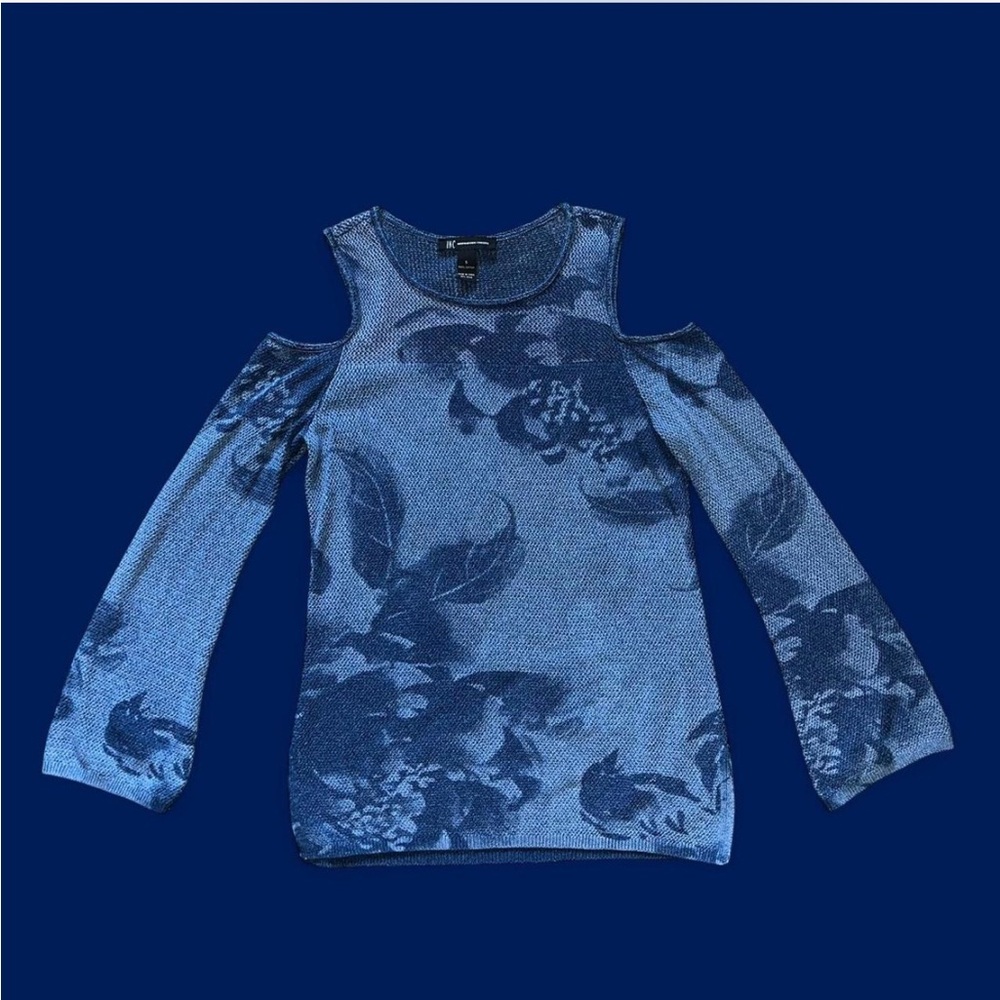 INC International Concepts Printed Cotton Cold Shoulder Crewneck Size S - Picture 3 of 7